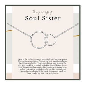 HOPE LOVE SHINE Soul Sister Necklace – 2 Interlocking Rings Sterling Silver Gold Necklace Gift for Best Friend, Friendship Gift for Women - 1 of 4