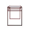 INFURNIC Writing Desk Rectangular Modern Desk with Glass Top and Open Storage Compartment for Stylish Office, Red, 24"*48"*31" - 3 of 4