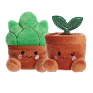 Aurora® Palm Pals™ Botanical Duo 5" Inch Plush Set, Terra Potted Plant & Gigi Succulent - 1 of 4