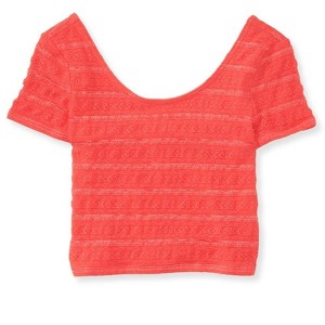 Aeropostale Womens Lace Bodycon Crop Graphic T-Shirt - 1 of 1