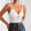 Women Vest Deep V Neck Lace Camisole Crop Top Sexy Sleeveless Bralette - 3 of 4