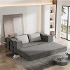 TiramisuBest 80" Convertible Couch Bed with 2 Pillows, 3-Seat Folding Floor Sofa & King Size Mattress, DIY Combination Chenille,Blue - 3 of 4