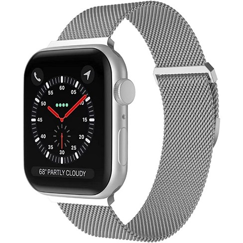 Worryfree Gadgets Metal Mesh Magnetic Apple Watch Band Includes Sport Clasp  Loop Strap For Iwatch Series 8 7 Se 6 5 4 3 2 1 - 38/40/41mm - Silver :  Target