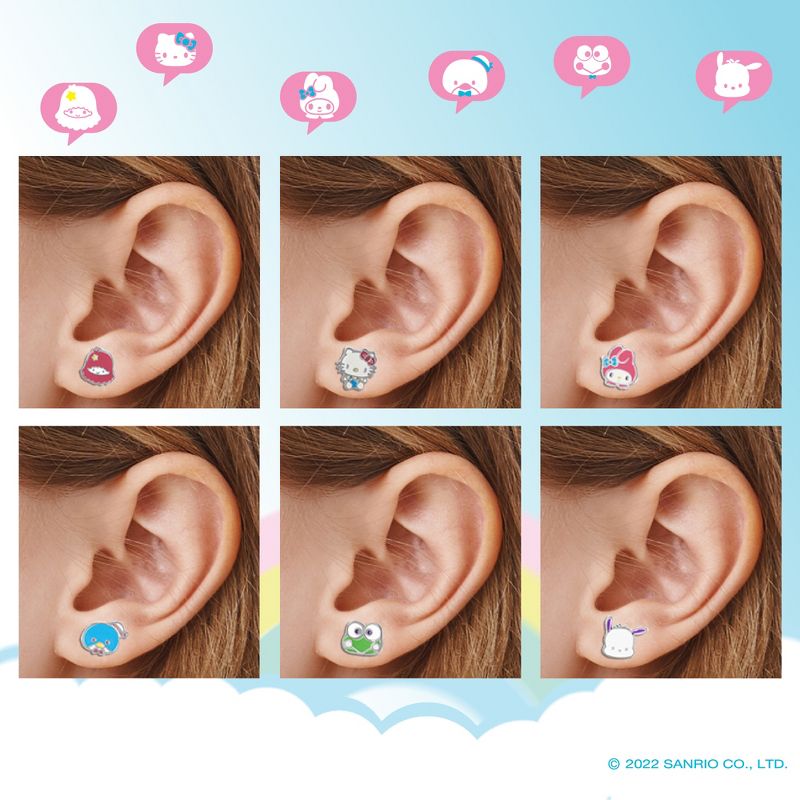 Sanrio Hello Kitty and Friends Stud Earring Set - 12 Pairs, Officially Licensed, 3 of 6