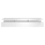 Cabrini Half Floating  TV Stand for TVs up to 65" White Gloss - Manhattan Comfort