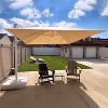 PURPLE LEAF  Patio Umbrella White Cantilever Offset Umbrella Rectangle Outdoor Umbrella with 360-degree Rotation - 3 of 4