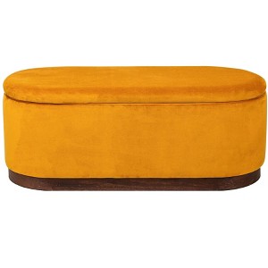 Nordlys Bouclé and Wood Storage Bench Modern Design Style Upholstery Entry - 1 of 4