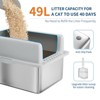 Stainless Steel Cat Litter Box 8/6 inch, XXL Large Cat Litter Tray with High Side, Platform Step and Scoop for Big Cats Multiple Cats - 3 of 4