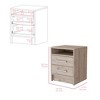 NicBex 2 Drawers Nightstand,Bedside Table with Metal Handle and 1 Open Shelf,Modern Side Table for Bedroom - 3 of 4