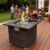 30" Propane Gas Fire Pit Table, 50000 BTU Square Fire Pit, Tile Tabletop with Beautiful Wicker Base for Outside Patio Deck Garden Courtyard-Brown - 2 of 4