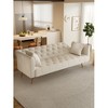 Akoasm Convertible Velvet Sofa for Small Living Rooms, Bedrooms & Offices-Beige - 2 of 4