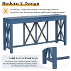 Kumasinova 60" Acacia Veneer Entryway Table with X-Leg Design,Farmhouse Console Table with 4 Drawers,Sofa Table with Open Storage for Kitchen&Hallway - 3 of 4