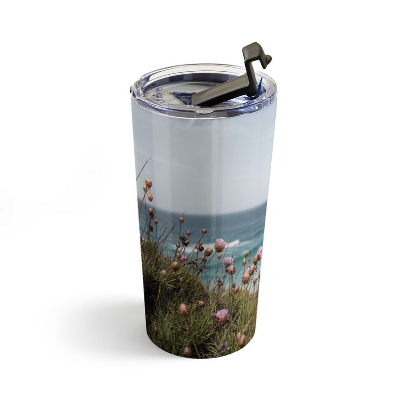 Henrike Schenk - Travel Photography Pink Flowers by the Ocean 20 oz Stainless Steel Travel Mug - Deny Designs, 2 of 5