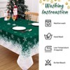 Classic Winter Snowflake Christmas Tablecloth,Winter Holiday Snowflake Print Xmas Easy Care Table Cloth Decoration Table Cover - 2 of 4
