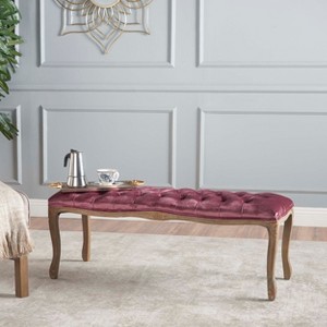 Tassia New Velvet Tufted Bench - Blush - Christopher Knight Home - 1 of 4