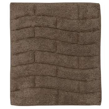 Comfortable and Stylish Look Feel With Block Designed Cotton Bath Rug Stone