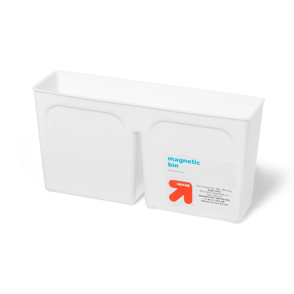 Magnetic Storage Bin 7.83"x 2.08" White - up & up™ ( Pack for 2)