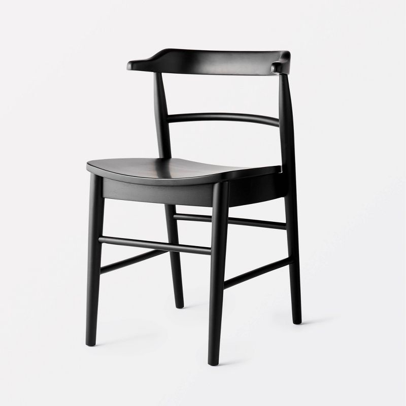 Kaysville Curved Back Wood Dining Chair Black (FA) - Threshold&#8482; designed with Studio McGee, 1 of 11