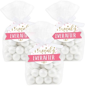 Big Dot of Happiness Little Princess Crown - Pink and Gold Princess Baby Shower or Birthday Party Clear Goodie Favor Bags - Treat Bags With Tags 12 Ct - 1 of 4