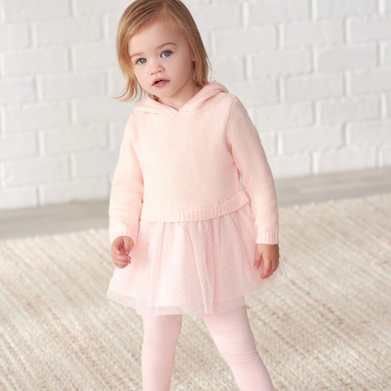 Gerber Toddler Girls' Sweater Dress With Tulle Skirt, 2 of 10