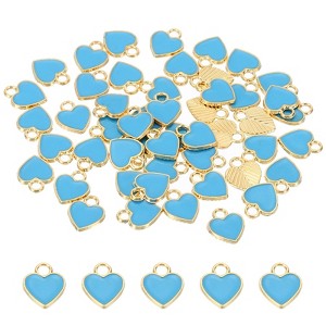 Unique Bargains Metal Bulk Elegant DIY Crafts Jewelry Making Heart Pendant 50 Pcs - 1 of 4