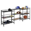 Breighton Home 32.5" Xtra Storage 3 Tier Wide Folding Metal Shelves with Set of 3 Extension Shelves in Black - 3 of 4