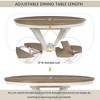 ModernLuxe 5 Piece Extendable Dining Table Set for 4, Farmhouse Dining Set with 4 Upholstered Dining Chairs, Vintage Retro, Brown+Antique White/Grey - 4 of 4