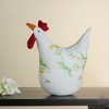 Northlight 12" White, Soft Green, and Yellow Floral Rooster Chicken Spring Decoration - image 3 of 4