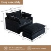 Busaurus Oversized Chenille Indoor Chaise Lounge Chair with Ottoman - 2 of 4