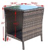 Sapphtopaz Modern Outdoor End Table Outdoor Side Table, Patio Table Small Table for Backyard, Balcony, Porch - 3 of 4