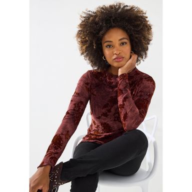 Joe Browns Burnout Mock Neck Tee : Target
