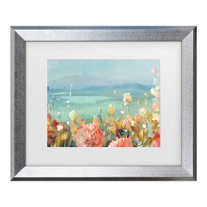 Trademark Fine Art - Danhui Nai Coastal Dahlias Crop Matted Framed Art - 1 of 4