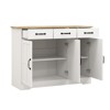 VYNXARIA Farmhouse Buffet Cabinet Storage Sideboard with 3 Drawers and 3 Doors for Dining Living Room Kitchen Cupboard-White - 3 of 4