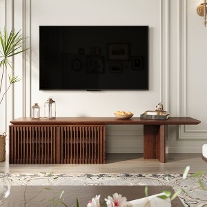 LOVSON 78.7"-110"Extendable TV Media Console for Up to 55+ Inch,  Modern TV Stand, Entertainment Center with Storage, for Living Room,Walnut - 1 of 4