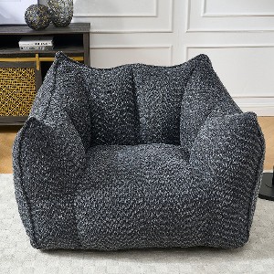 Lyngins Premium Chenille Bean Bag Chair, Lightweight Square Lazy Chair with Armrests & Handle, Stylish Accent Chair, Single Sofa Chair for Adults - 1 of 4