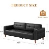 homfan 3-Seater Sofa 83" Wide Faux Leather Sofa Couch with Spring Cushion, Deep Seats and 2 Removable Back Cushions - 2 of 4