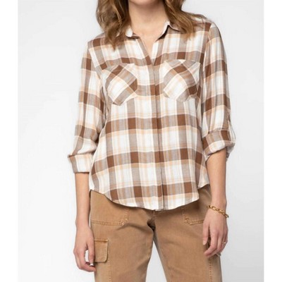 Women's Riley Plaid Button Down Shirt - Velvet Heart