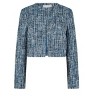 Women's Textured Tweed Collarless Blazer - APRICOT - 2 of 4