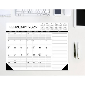 Willow Creek Press Black And White 2025 22"x17" Large Monthly Deskpad: Desktop Calendar, Paper, January-December, Glue Binding - 1 of 4