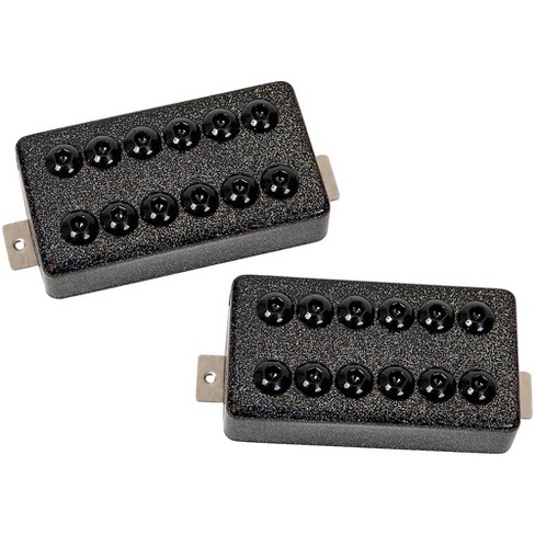 HUMBUCKER PICKUP SET BLACK INVADER STYLE FOUR CONDUCTOR WIRE