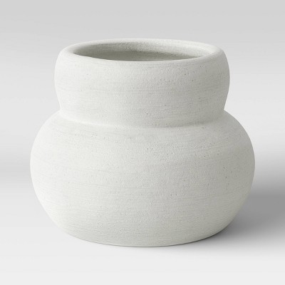 5" x 6" Round Textured Ceramic Vase White - Project 62™