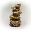 4 Tier Resin Faux Tree Trunk Log Fountain Brown/Gray - Alpine Corporation: Weather-Resistant, Electric, No Assembly Required - 3 of 4