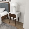 Gulches Vintage Nightstand - Dark Brown & White 1-Drawer Bedside Table - 4 of 4