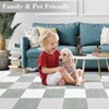 COZONY Checkered Rug Minimalist Rug Stain Resistant Non-Slip Accent Rug Geometric Plaid Table Rug Farmhouse Floor Cover for Dining Office Bedroom - 4 of 4