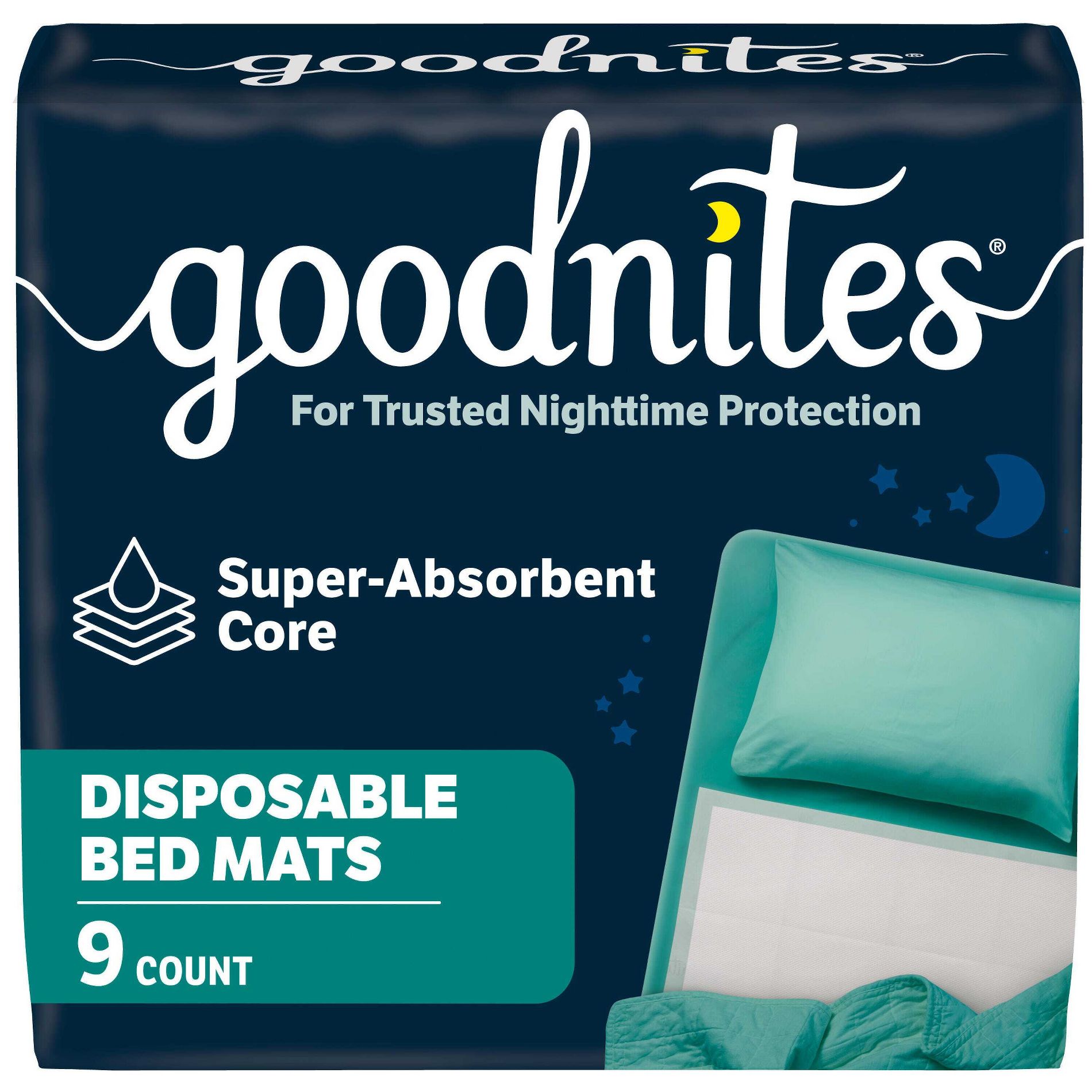 Goodnites Disposable Bed Mats for Bedwetting - 9ct