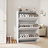 Jojoka Wooden Shoe Cabinet with Adjustable Shelves, Hidden Flip Storage for Entryway, Hallway, or Living Room - 3 of 4