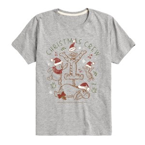 Boys' - Winnie the Pooh - Tigger, Pooh, Eeyore, & Piglet Christmas Crew Short Sleeve Graphic T-Shirt - 1 of 4