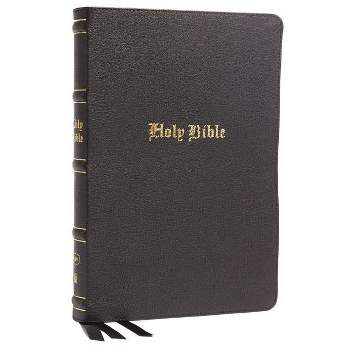 KJV Holy Bible, Large Print Thinline Black Genuine Leather, Red Letter, Comfort Print: King James Version - by  Thomas Nelson (Leather Bound)