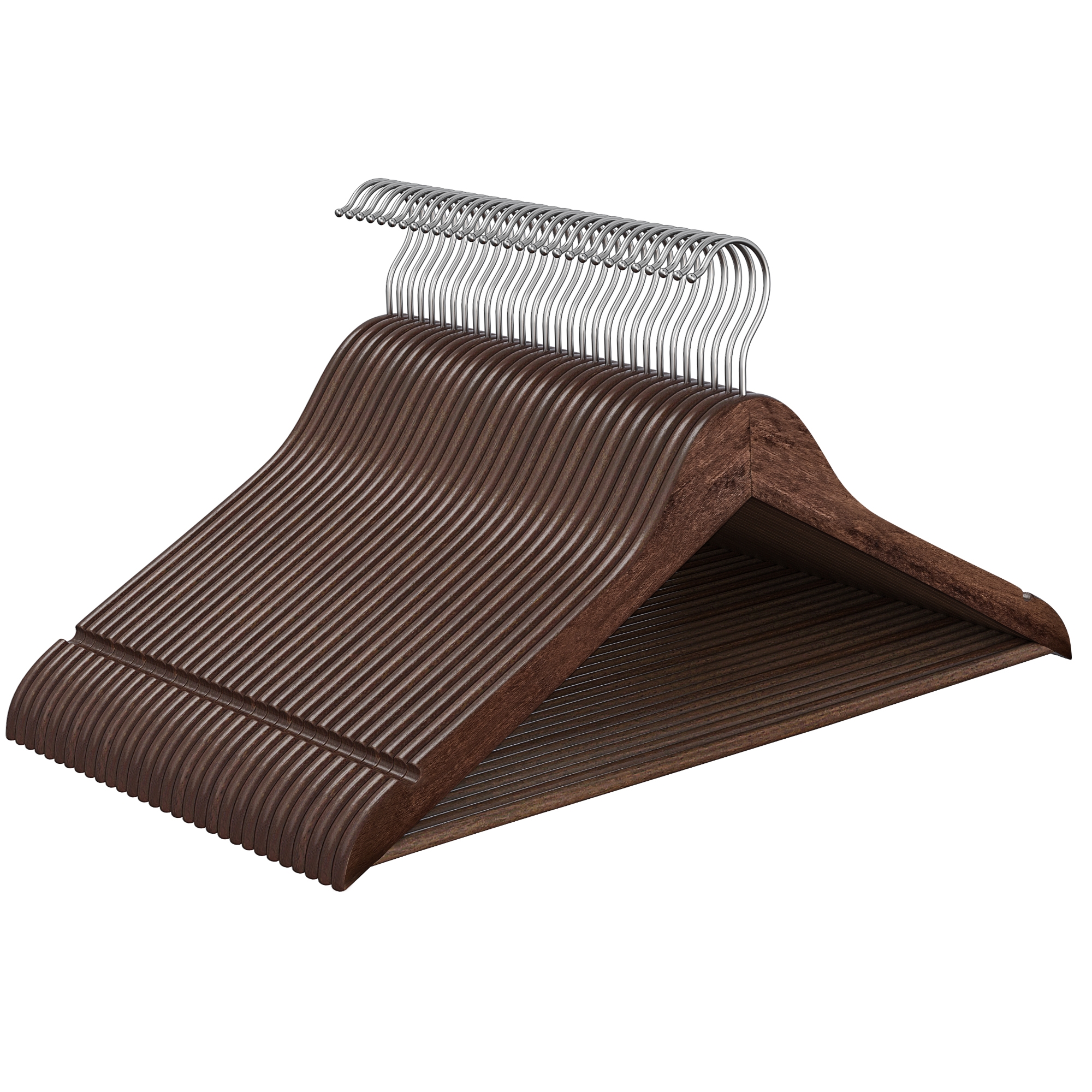 30-Pack Solid Birch Wood Hangers