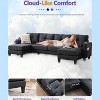 116 Inch Wide Faux Leather Sectional Couch with USB and Cup Holders , Comfy Tufted U Shaped Sofa and Chaise Lounge, Office Leather Sofa - 2 of 4